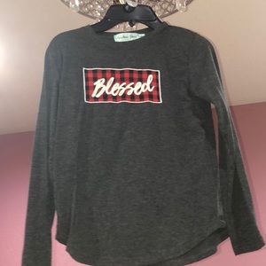 Long sleeve shirt that says blessed
